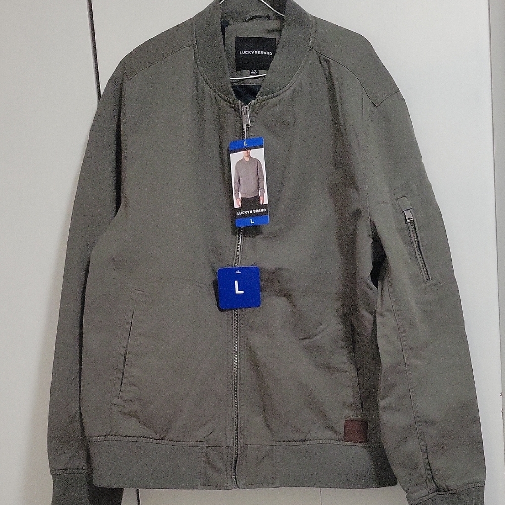 Lucky Brand Men's Olive Bomber Jacket